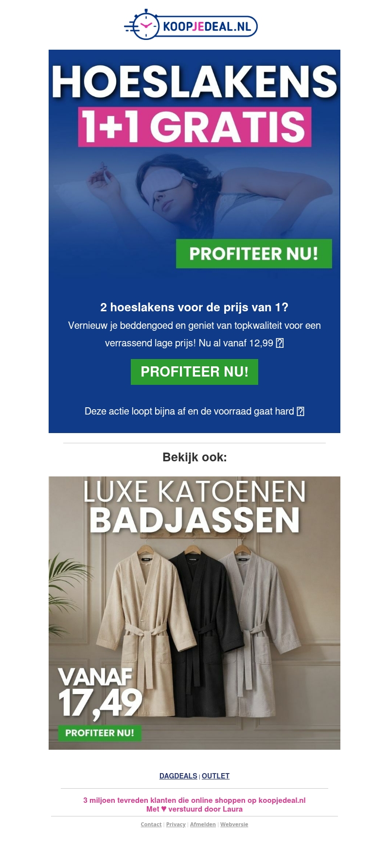 1+1 GRATIS: 2 Hoeslakens voor 12,99 π€© 1+1 GRATIS: 2 Hoeslakens voor 12,99 π€©