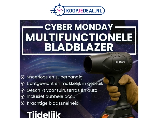 Draadloze Bladblazer 29,99 🍃 inc. Gratis Accu