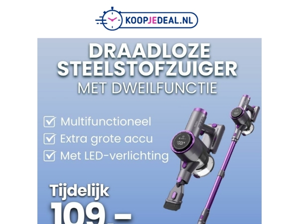 Steelstofzuiger met Dweilfunctie 109,- 🧹