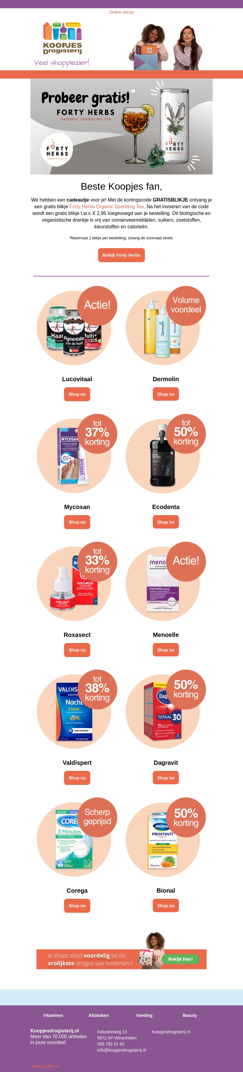 π We hebben een GRATIS product voor je! | KoopjesDrogisterij π We hebben een GRATIS product voor je! | KoopjesDrogisterij