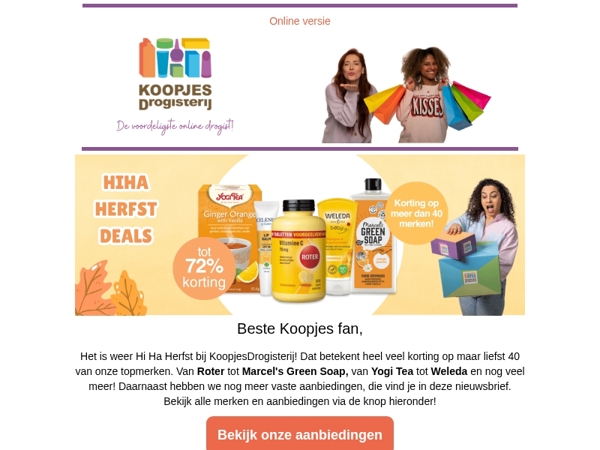 Pak de Hi Ha Herfst dit weekend al mee bij KoopjesDrogisterij!