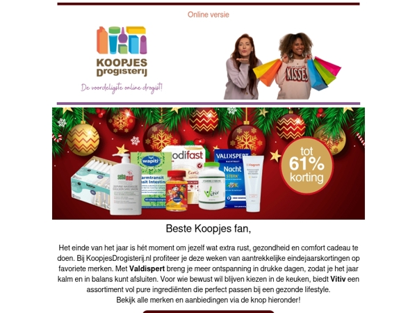 Eindejaarskorting bij KoopjesDrogisterij: Bolsius, Modifast en nog veel meer!