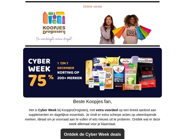 Cyber Week knallers die je niet wilt missen!| KoopjesDrogisterij.nl