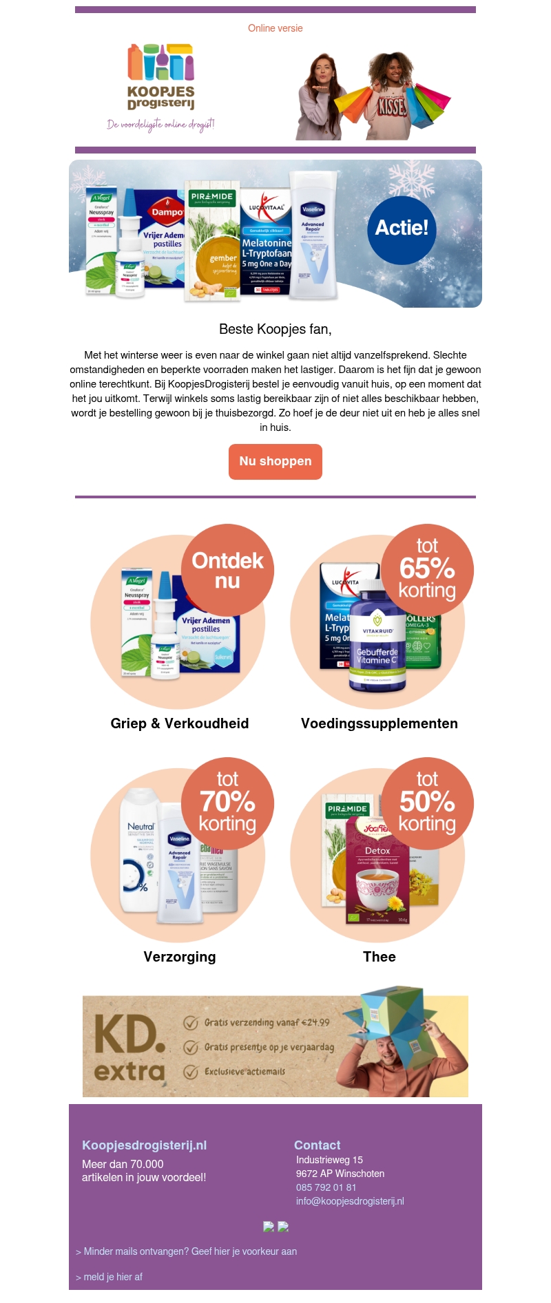 ❄️ Alles geregeld zonder de kou in te gaan | KoopjesDrogisterij.nl ❄️ Alles geregeld zonder de kou in te gaan | KoopjesDrogisterij.nl