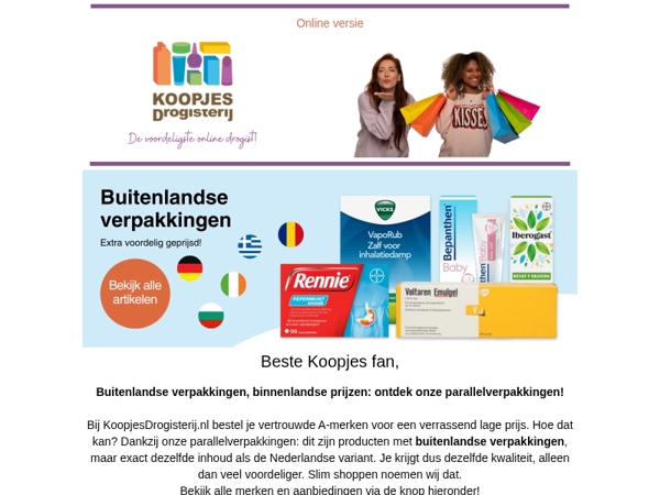 Pak extra hoge kortingen op buitenlandse verpakkingen van topmerken!