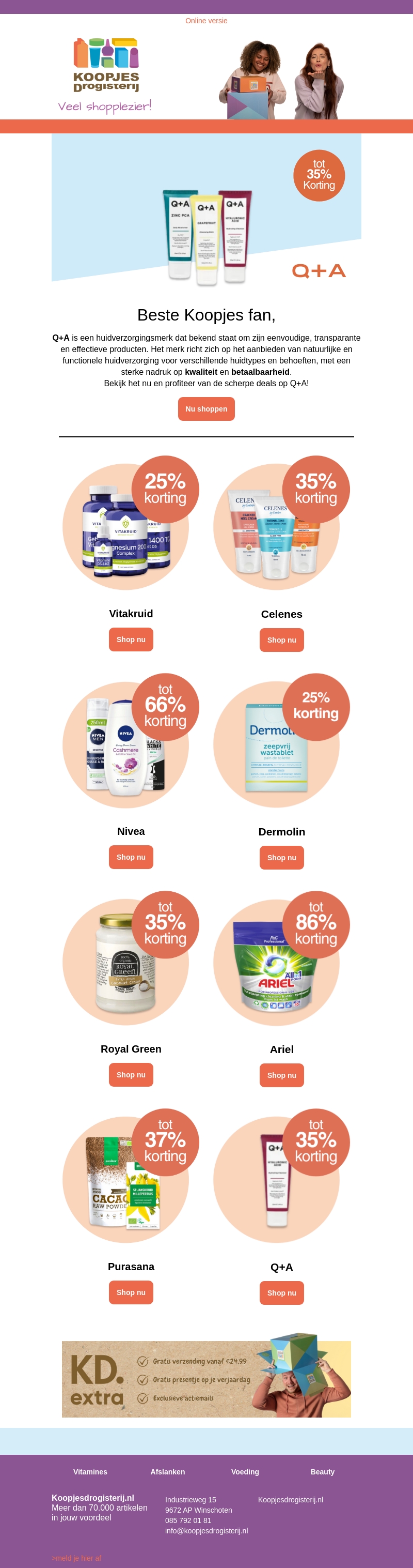 Effectieve huidverzorging met Q+A | KoopjesDrogisterij Effectieve huidverzorging met Q+A | KoopjesDrogisterij