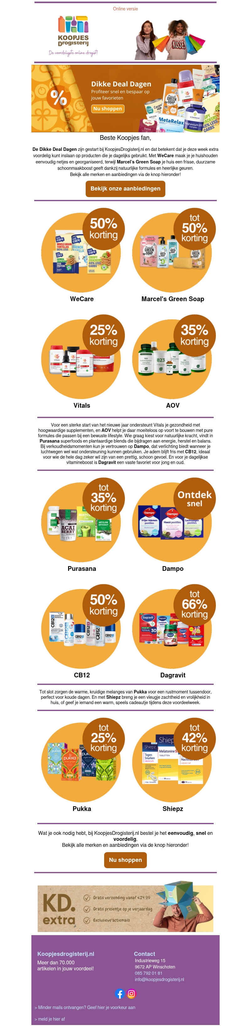 Begin je jaar goed met extra korting op o.a. WeCare, Vitals en Shiepz Begin je jaar goed met extra korting op o.a. WeCare, Vitals en Shiepz