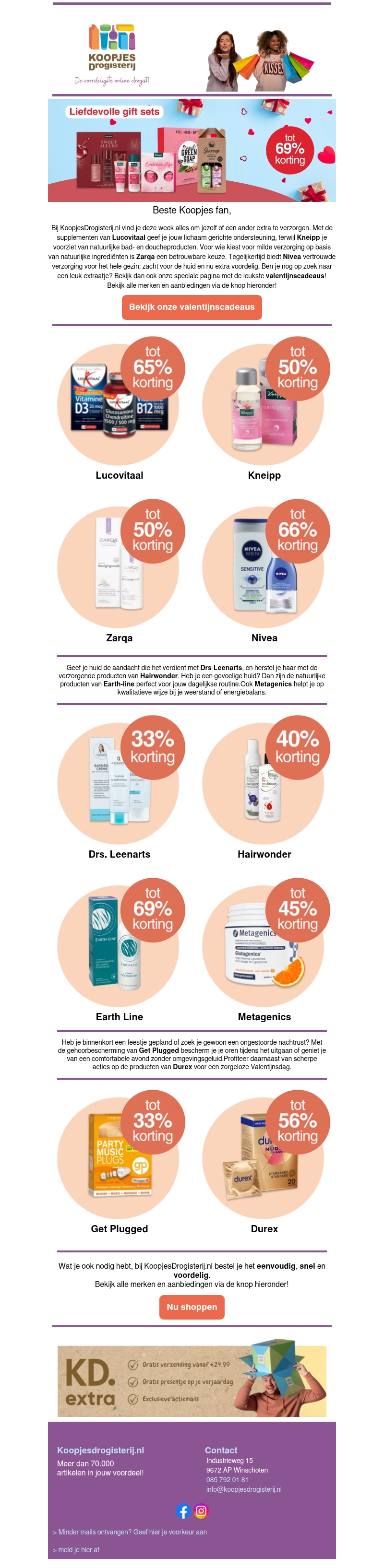 Valentijnsdeals: Korting op Nivea, Kneipp en meer favorieten Valentijnsdeals: Korting op Nivea, Kneipp en meer favorieten