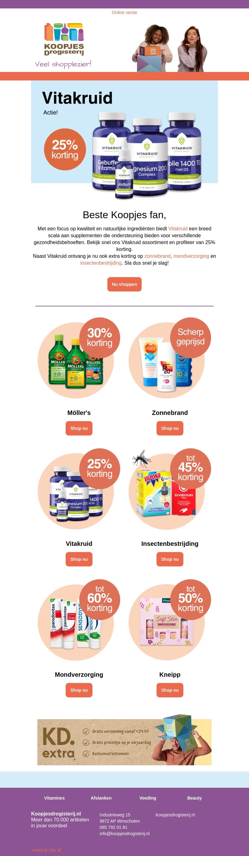 Korting op Vitakruid bij KoopjesDrogisterij! | Bekijk snel alle acties Korting op Vitakruid bij KoopjesDrogisterij! | Bekijk snel alle acties