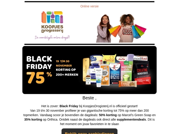 📣 Black Friday is hier: Dagaanbiedingen op Orthica en Marcel's Green Soap! | KoopjesDrogisterij.nl