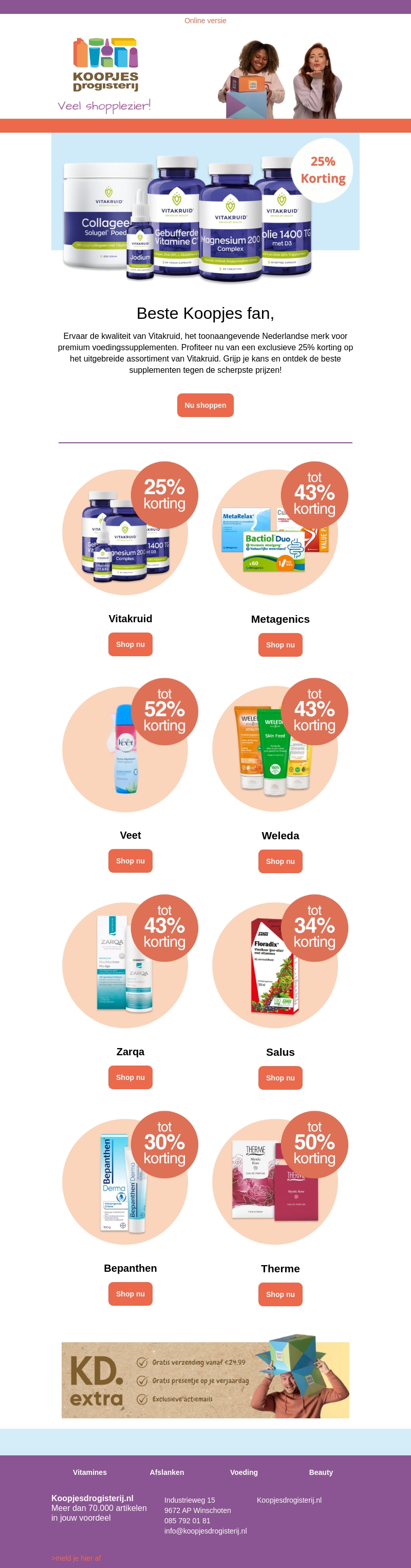 Profiteer van 25% korting op dit merk! | KoopjesDrogisterij Profiteer van 25% korting op dit merk! | KoopjesDrogisterij