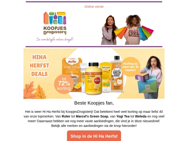 Het is weer Hi Ha Herfst bij KoopjesDrogisterij!