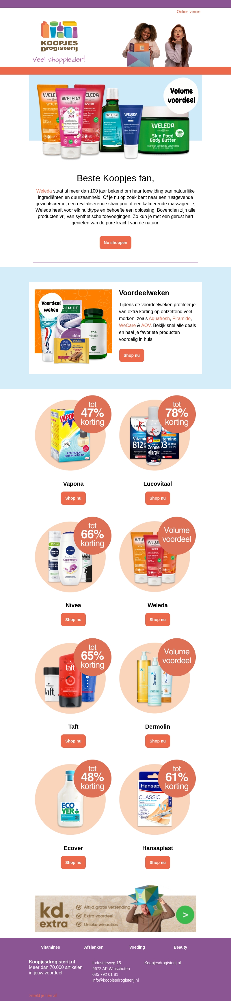 Voordeelweken bij KoopjesDrogisterij - Bekijk alle acties! Voordeelweken bij KoopjesDrogisterij - Bekijk alle acties!