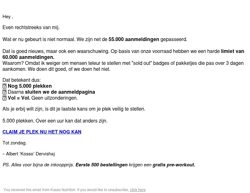 Let op: je bent bijna te laat Let op: je bent bijna te laat