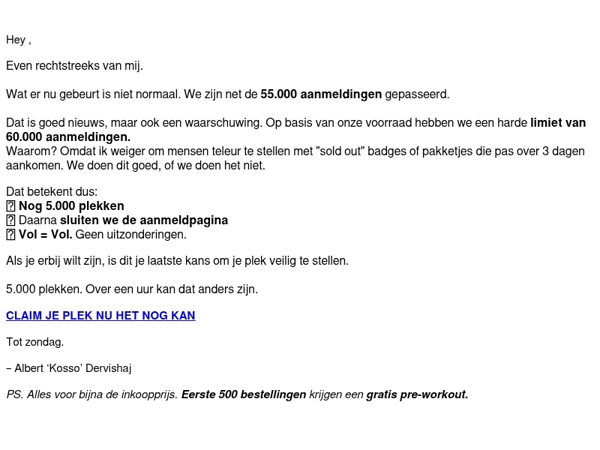 Let op: je bent bijna te laat