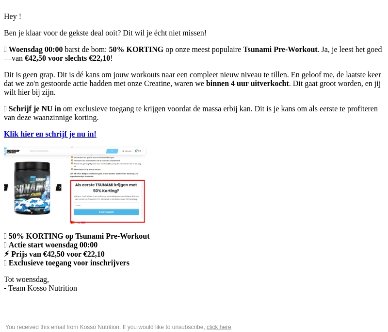 Woensdag: 50% Korting op Tsunami! Woensdag: 50% Korting op Tsunami!