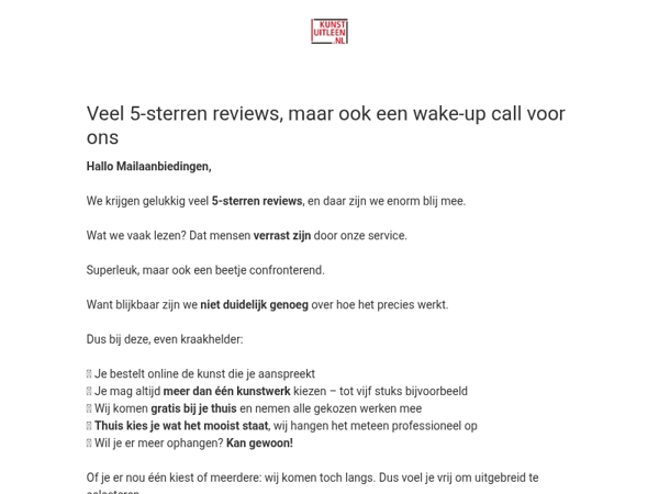 Veel 5-sterren reviews, maar ook een wake-up call voor ons