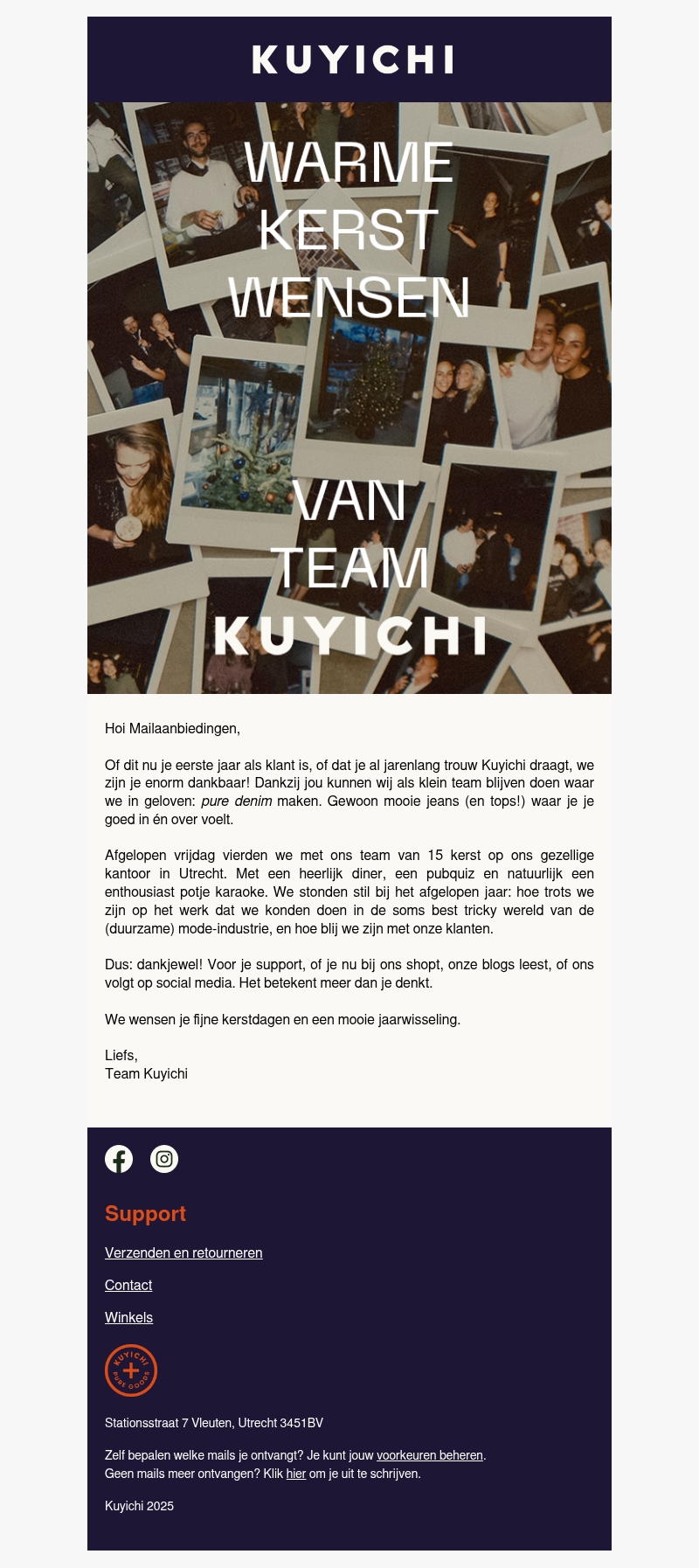 Warme kerstwensen van team Kuyichi Warme kerstwensen van team Kuyichi