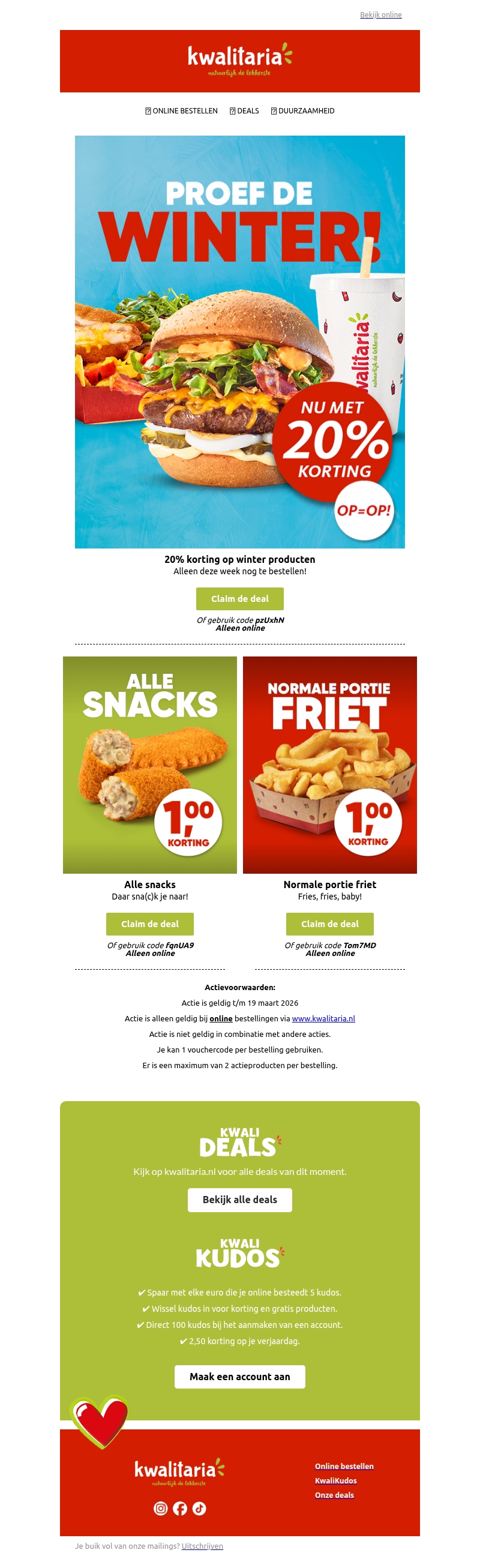 20% korting op winter producten! 20% korting op winter producten!