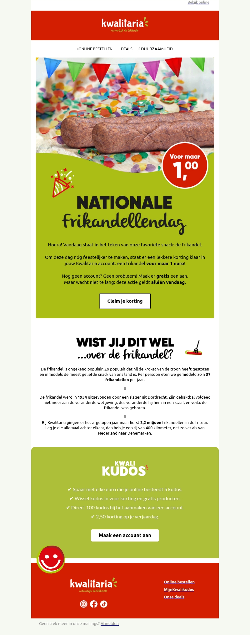 Vier Frikandellendag met korting! Vier Frikandellendag met korting!