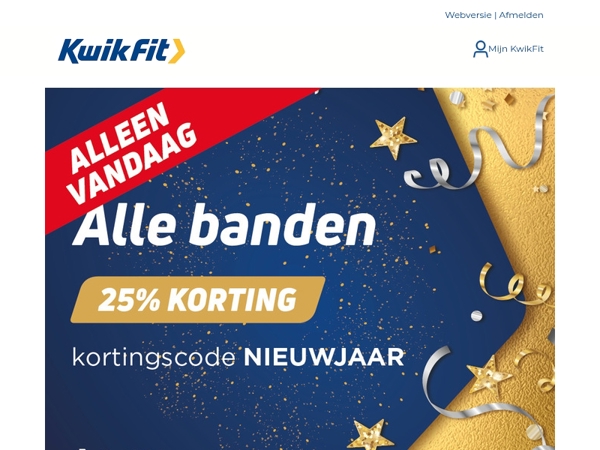 Vandaag: 25% korting op alle banden