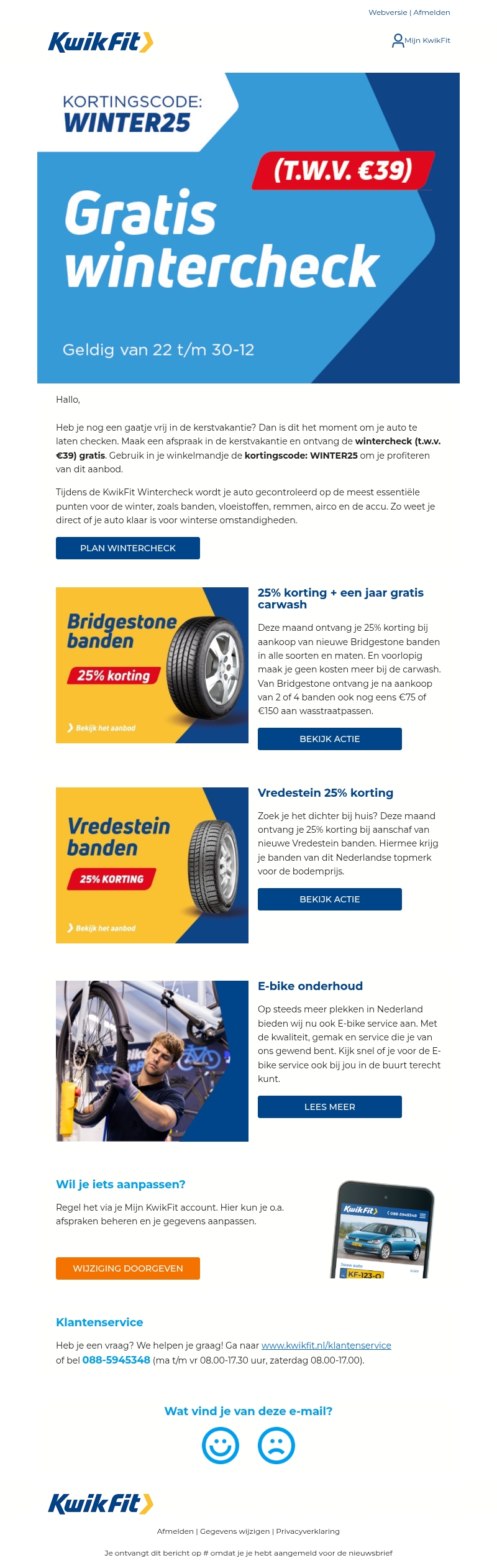 Gratis Wintercheck in december Gratis Wintercheck in december