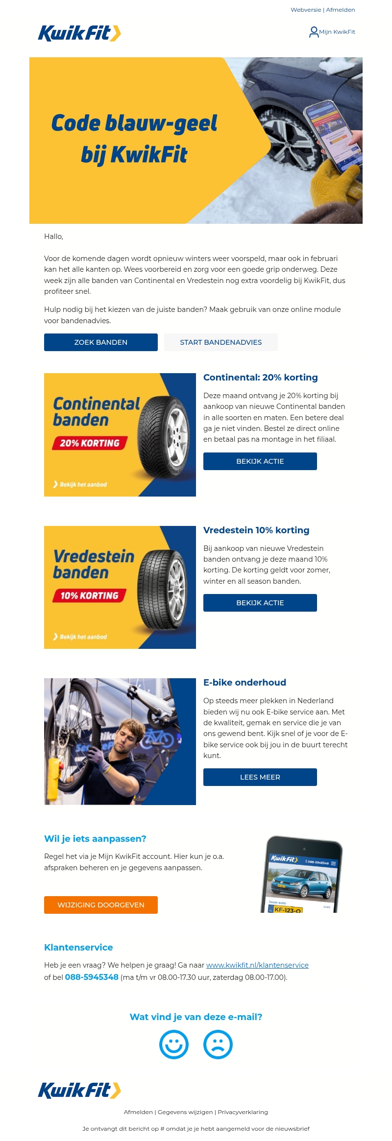 Code blauw-geel bij KwikFit Code blauw-geel bij KwikFit