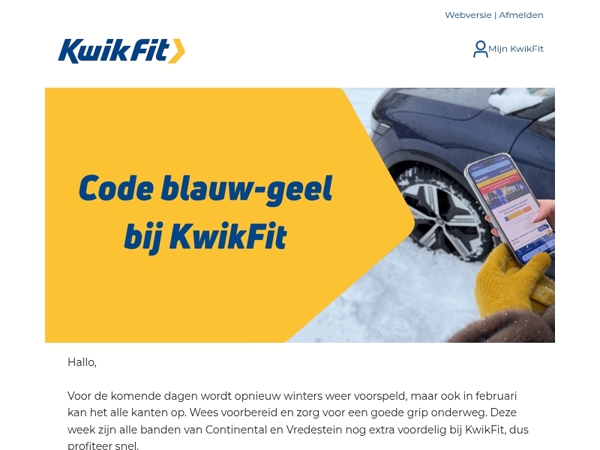 Code blauw-geel bij KwikFit