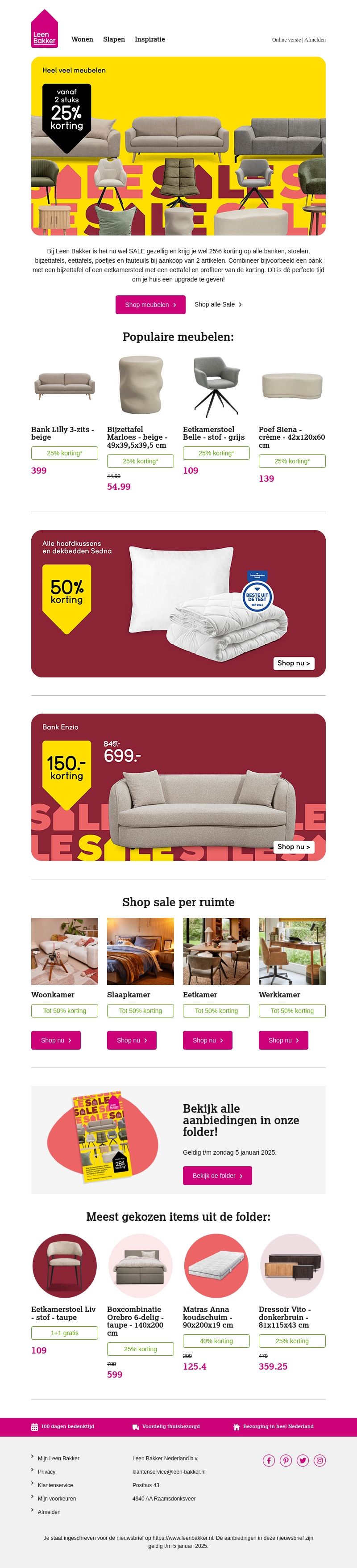 25% korting op heel veel meubelen! 25% korting op heel veel meubelen!