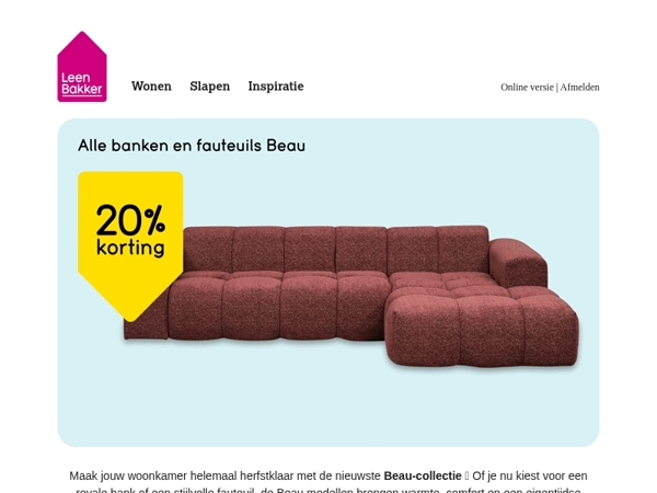 Nieuw dit najaar: Beau banken & fauteuils 🍂