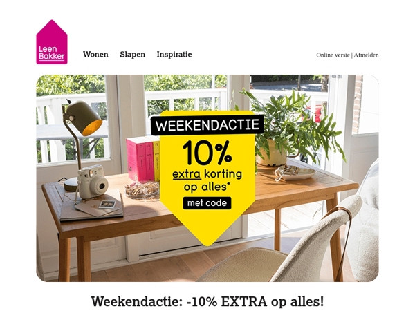 ⚠️ Weekendactie: -10% EXTRA op alles!