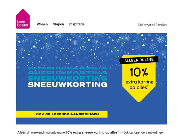 Sneeuwkorting loopt af: -10% op alles!