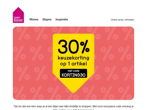 Dat ene item met 30% korting… 👀