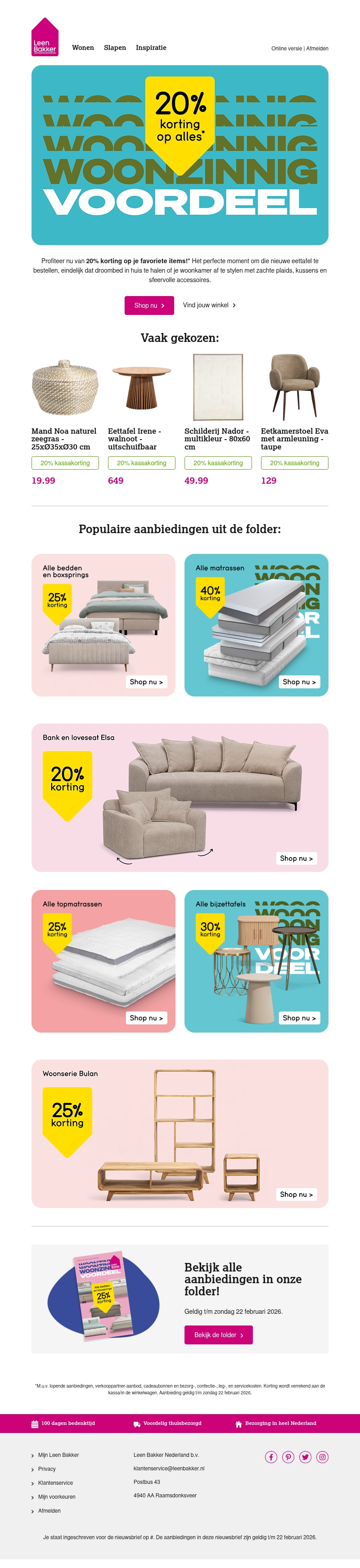 Deze week: 20% korting op alles* Deze week: 20% korting op alles*