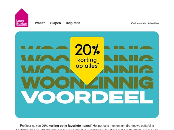 Deze week: 20% korting op alles*