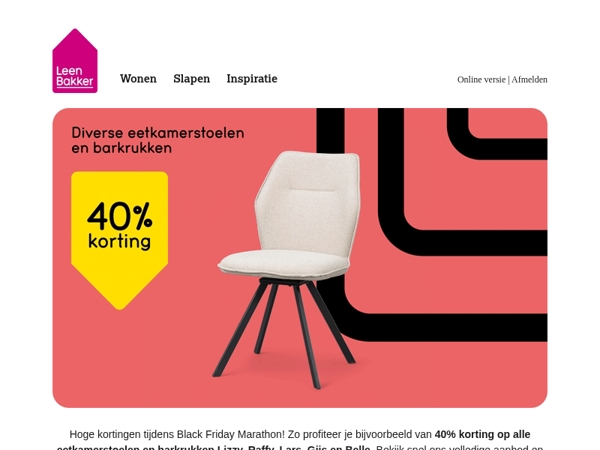🤩 40% korting op heel veel stoelen!