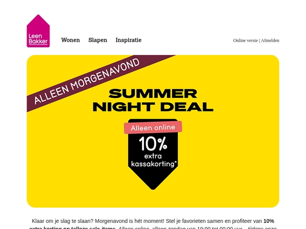 Sale shoppen? Morgenavond 10% extra korting