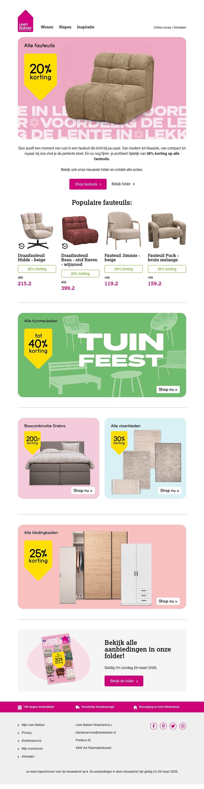 Zo zit je goed: fauteuils nu 20% korting Zo zit je goed: fauteuils nu 20% korting