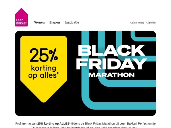 Shop jouw favoriete items nu met 25% korting!