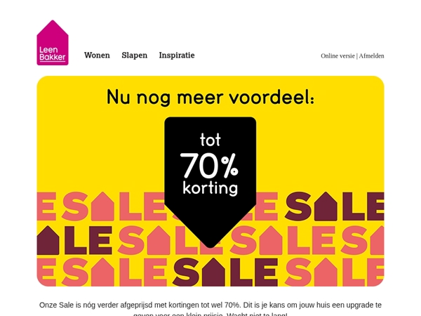 Nu nog meer voordeel: tot 70% korting!