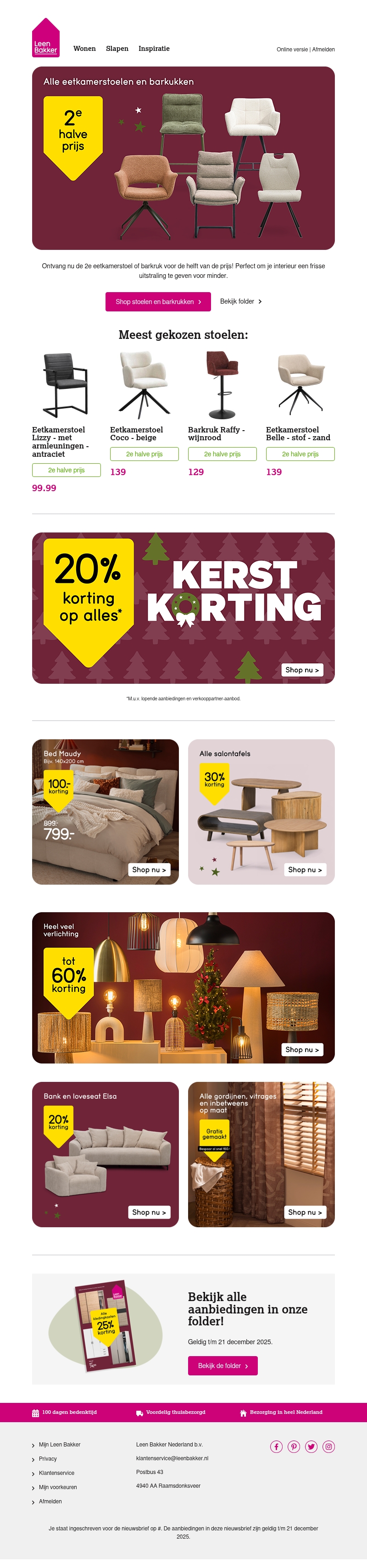 πͺ 2e halve prijs op alle stoelen en barkrukken πͺ 2e halve prijs op alle stoelen en barkrukken