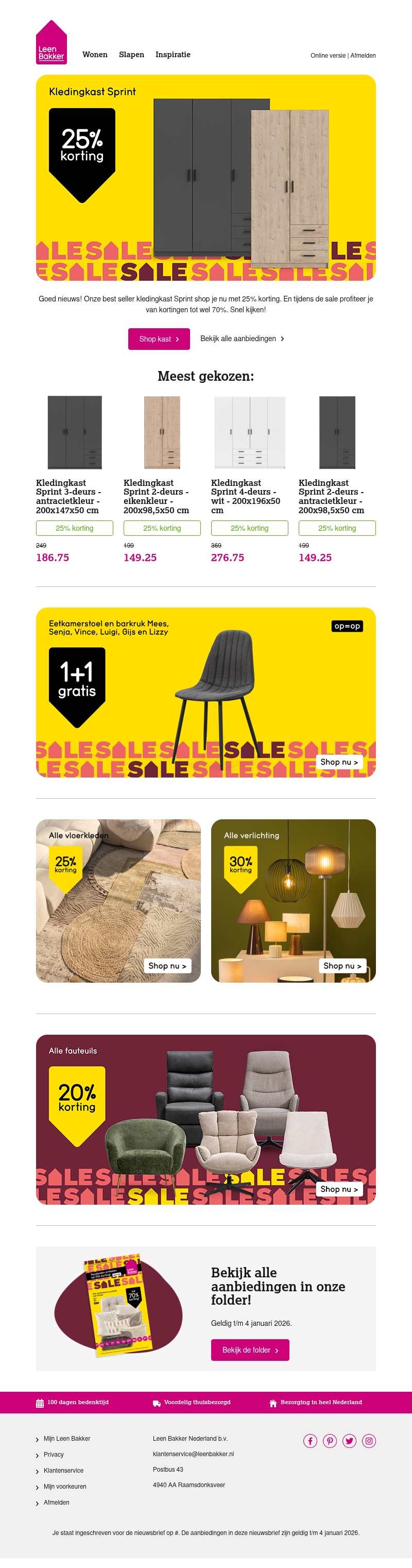 Sale alert: Kast Sprint 25% korting Sale alert: Kast Sprint 25% korting
