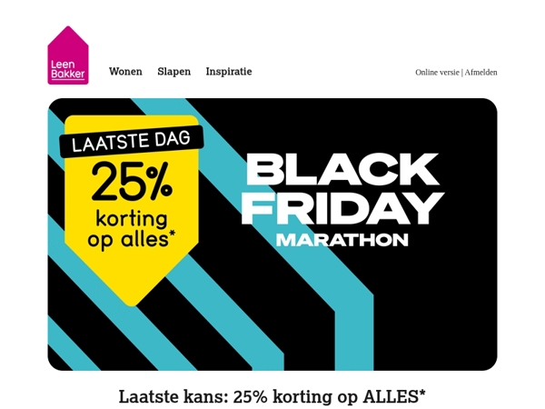 LAATSTE KANS: 25% korting op alles!* ⏰ 