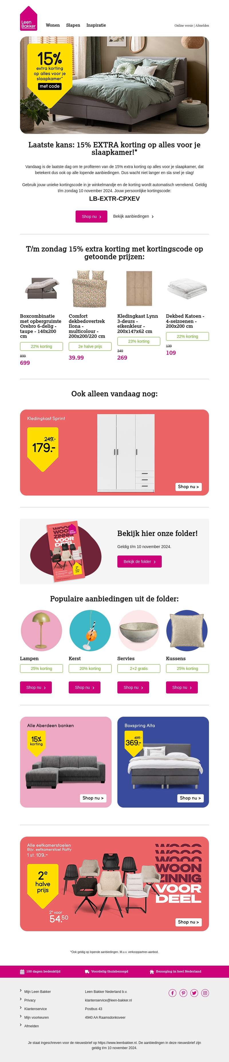 Laatste dag Woonzinnig Voordeel bij Leen Bakker! Laatste dag Woonzinnig Voordeel bij Leen Bakker!