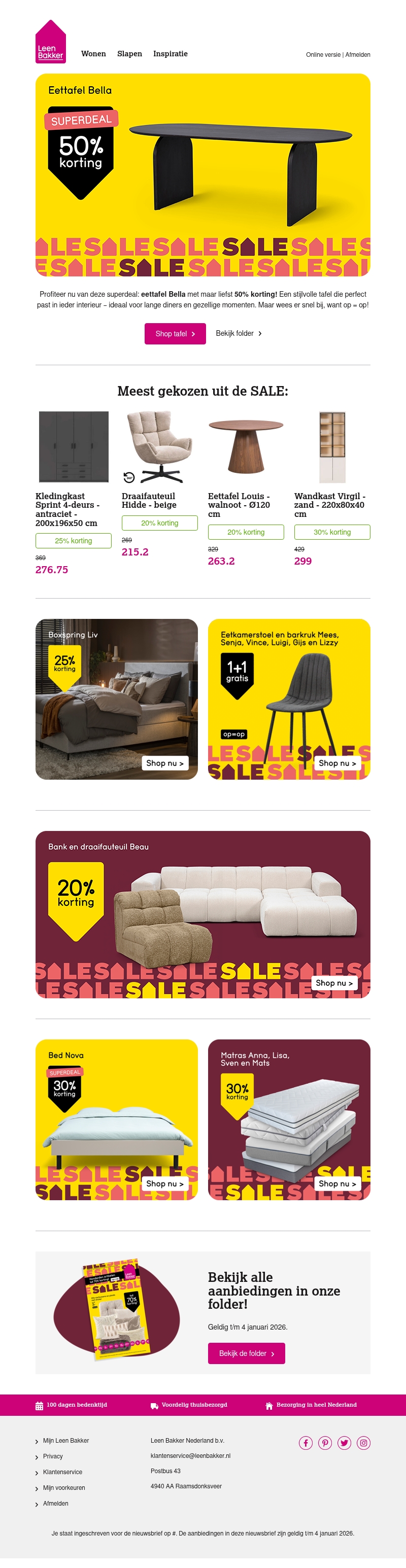 SALE! Tot 70% korting – op=op! SALE! Tot 70% korting – op=op!