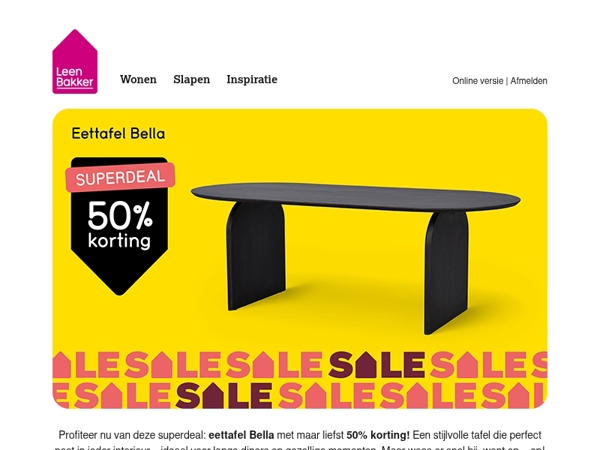 SALE! Tot 70% korting – op=op!