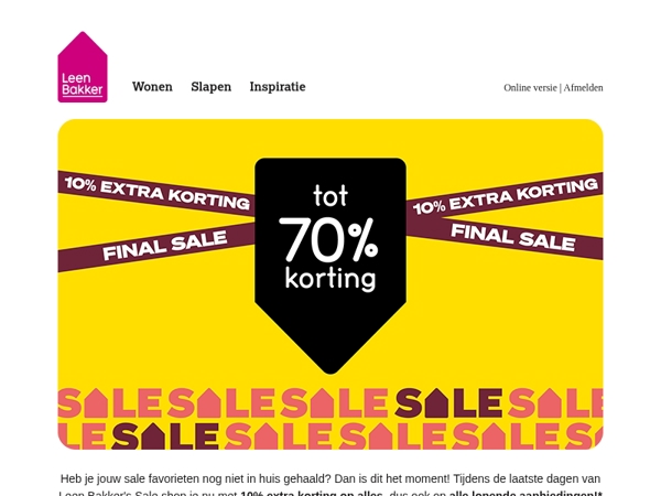 FINAL SALE - 10% extra korting
