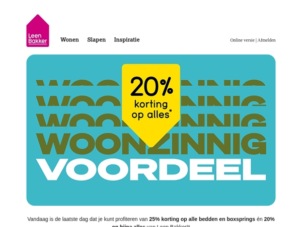 Laatste kans: -20% op alles!*
