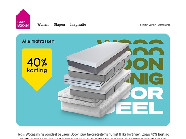 40% korting op heel veel matrassen 💜