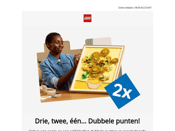 LEGO® fan, ben je klaar voor het dubbele aantal loyaliteitspunten?